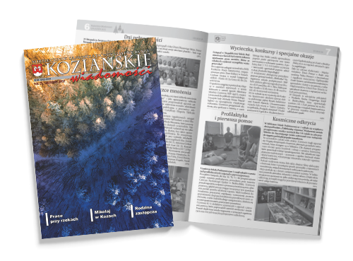 Grafika prezentująca koziańskie wiadomości numer grudzień 2025
